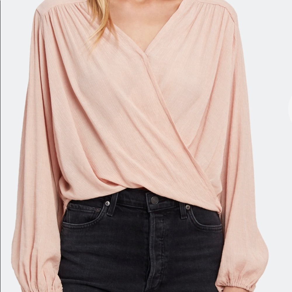 Free People Check On It Pleated Wrap Top